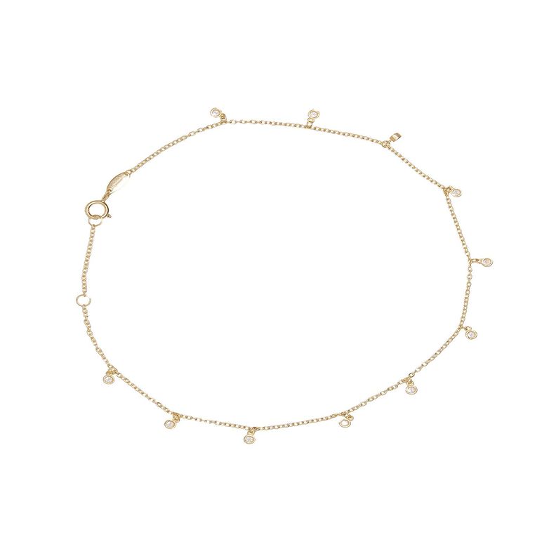 Pulsera de Oro 18kt Pulsera Tobillera Circon Colg-0