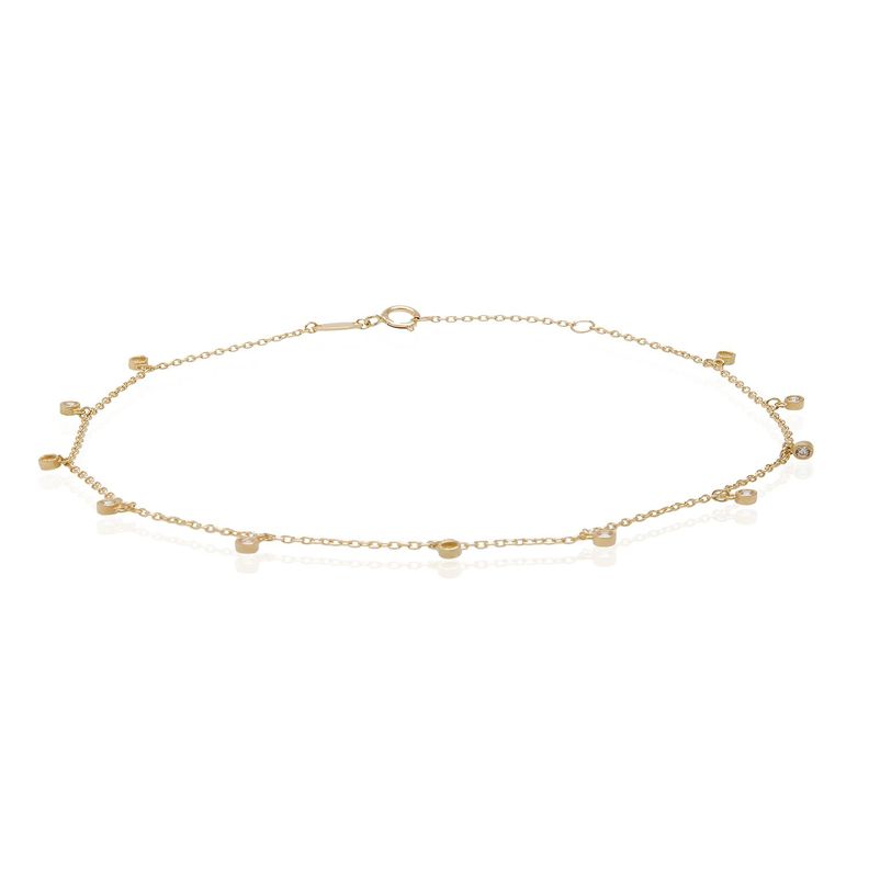 Pulsera de Oro 18kt Pulsera Tobillera Circon Colg-1
