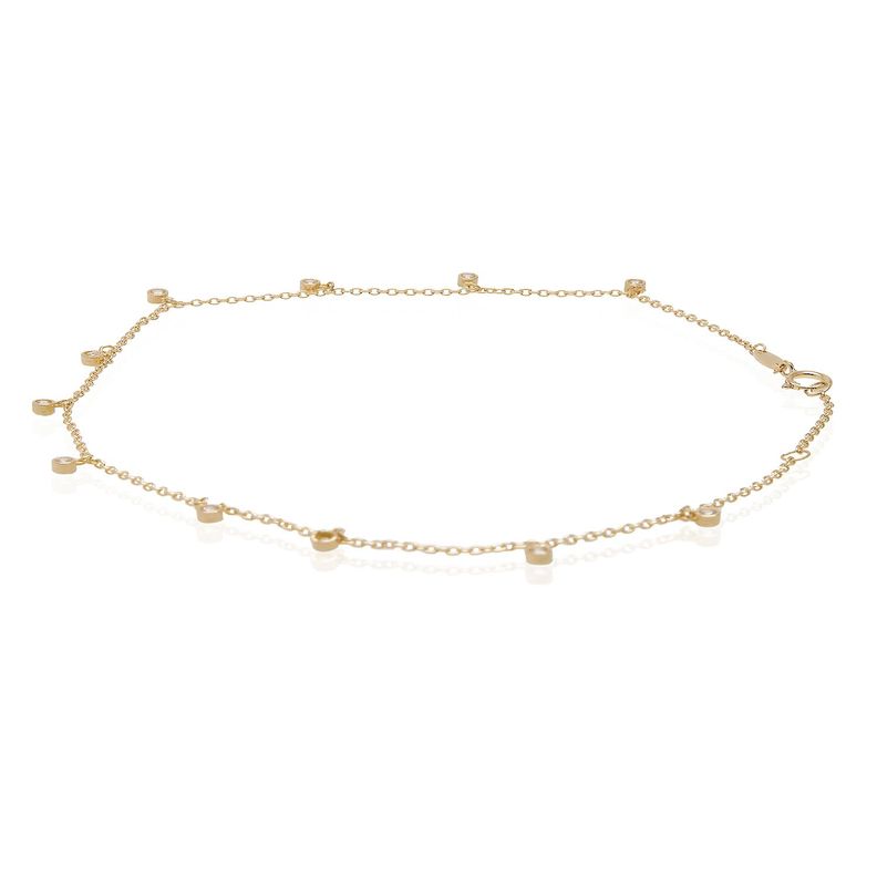 Pulsera de Oro 18kt Pulsera Tobillera Circon Colg-2