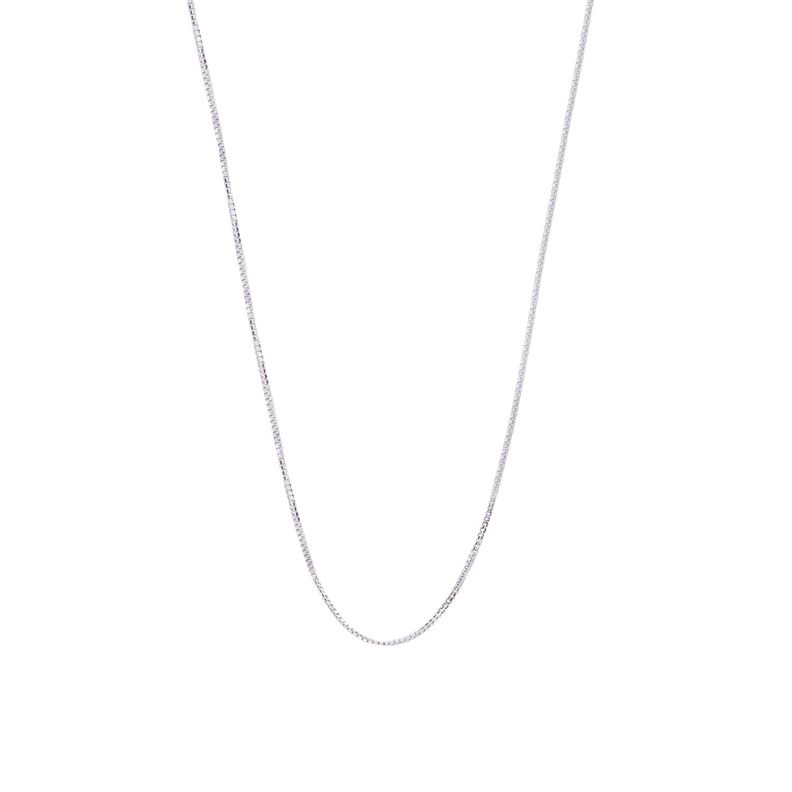 Cadena de Oro Blanco 18kt Eslabon Caja 45CM-0
