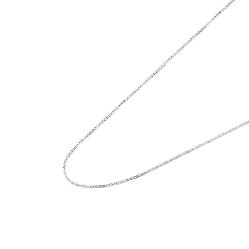 Cadena de Oro Blanco 18kt Eslabon Caja 45CM-1