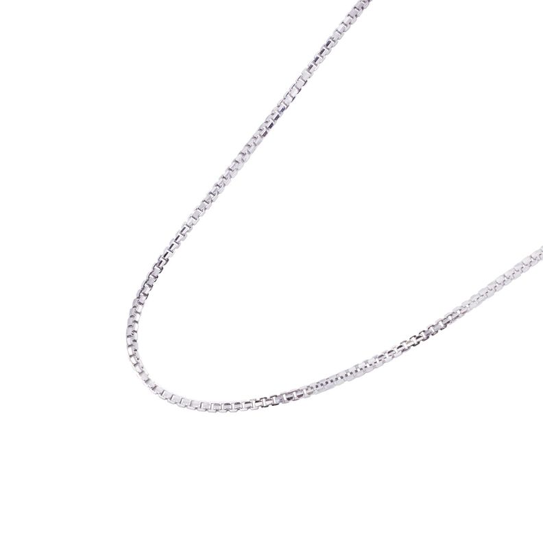 Cadena de Oro Blanco 18kt Eslabon Caja 45CM-2
