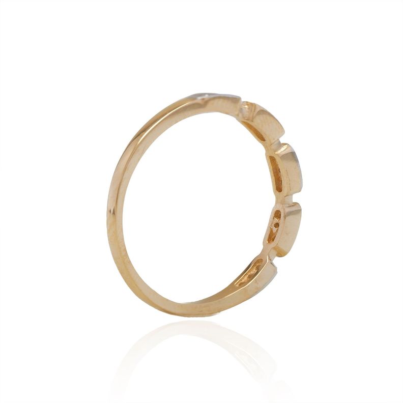 Anillo de Oro 18kt Circón Bicolor Espaciado-2