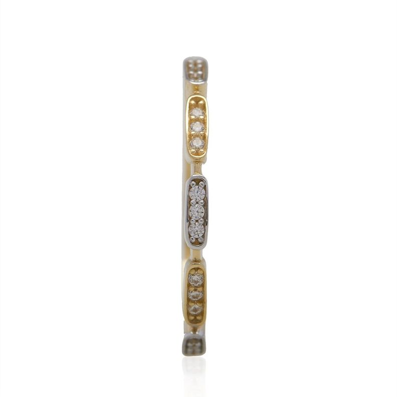 Anillo de Oro 18kt Circón Bicolor Espaciado-0