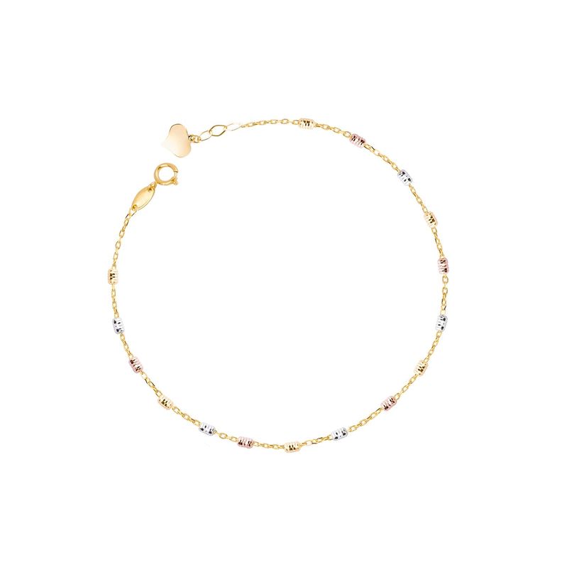 Pulseras de Oro 18kt Modelo Resorte y Corazón-2