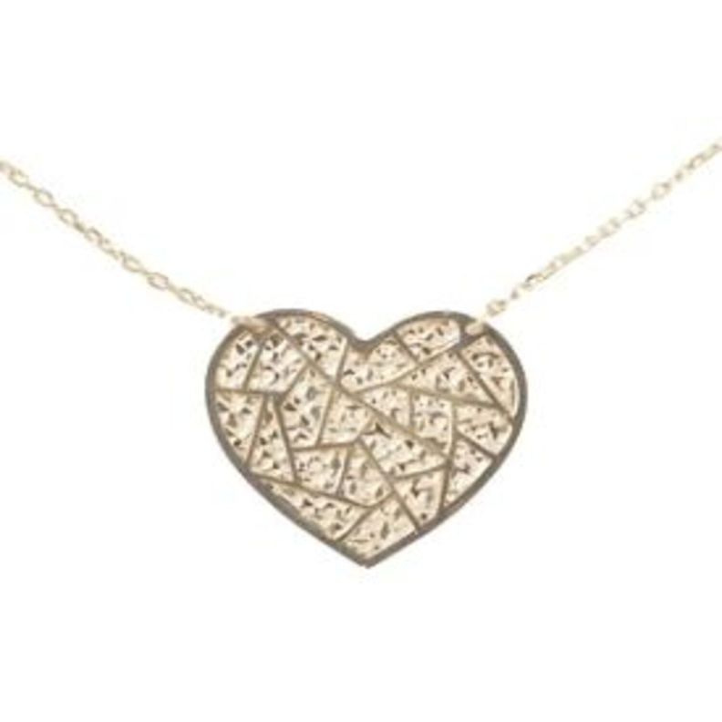Collar Oro 18kt Corazón Grande Plano-0