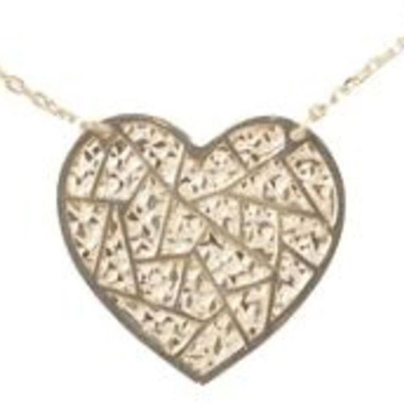Collar Oro 18kt Corazón Grande Plano-2