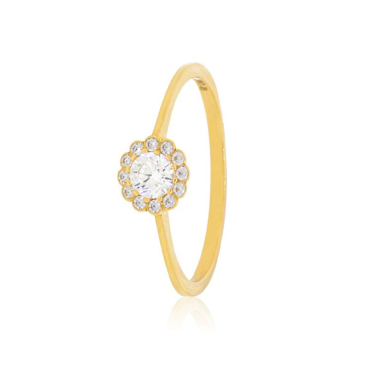Anillo Compromiso de Oro 18Kt Roseta Circonita 4,0mm-0