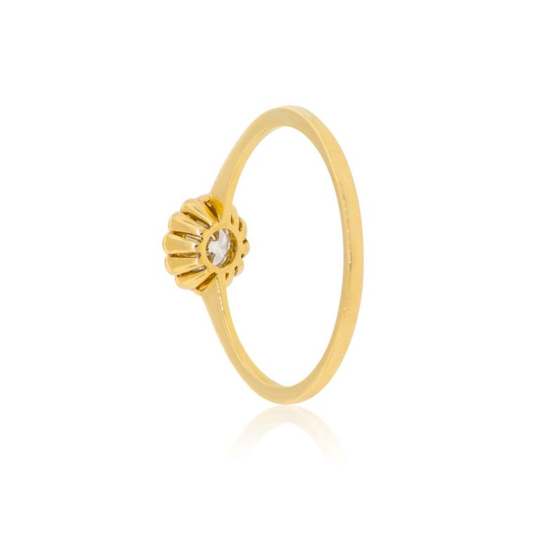 Anillo Compromiso de Oro 18Kt Roseta Circonita 4,0mm-2