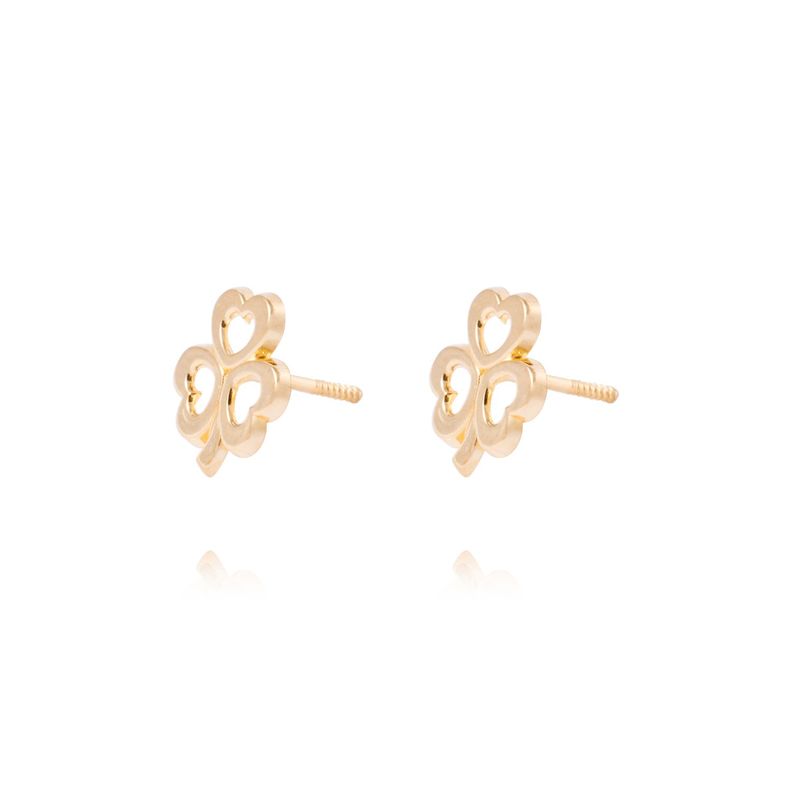 Aros de Oro de 18kt Modelo trébol-1