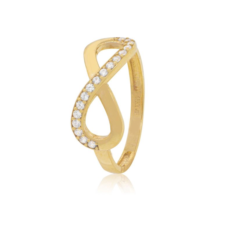 Anillo de Oro 18kt Infinito con Circon-0