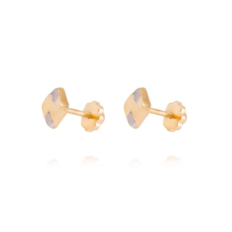 Aros de Oro 18kt Cuadrado bicolor-0