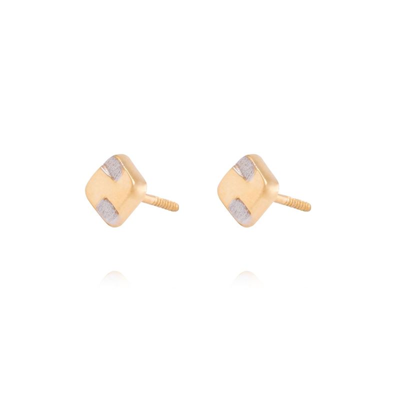 Aros de Oro 18kt Cuadrado bicolor-1