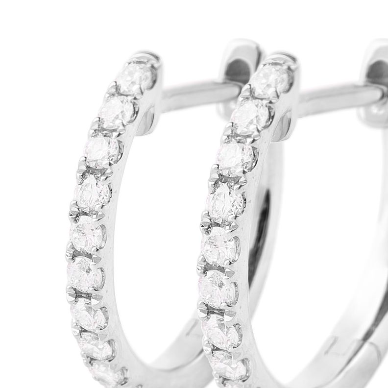 Aros Oro Blanco 18kt Diamantes de Argollas 23 Pts Totales-1