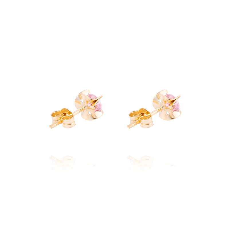 Aros de Oro 18kt Rosa Francia 4MM-2
