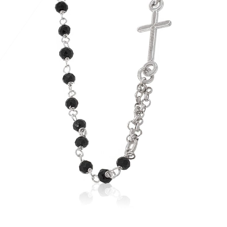 Collar de Plata Esterlina 925 Rosario Onix-0