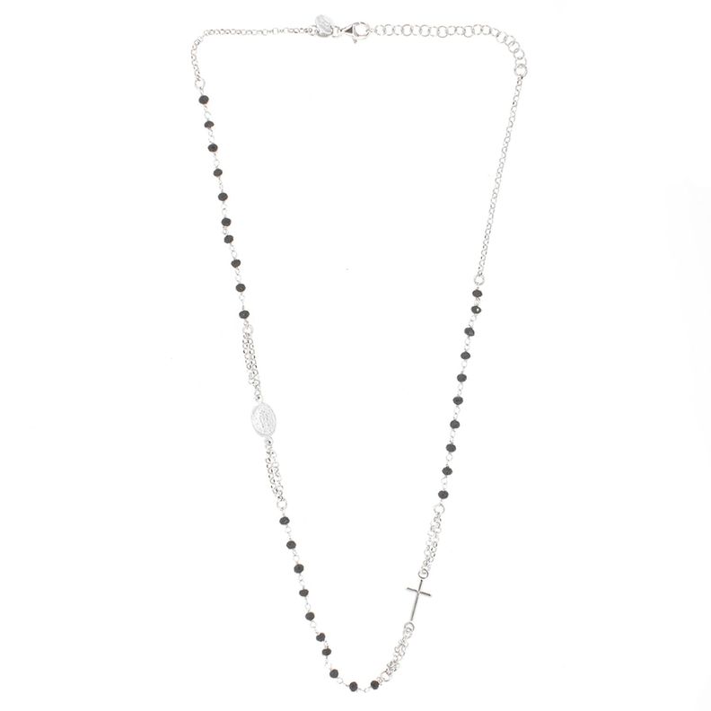 Collar de Plata Esterlina 925 Rosario Onix-2