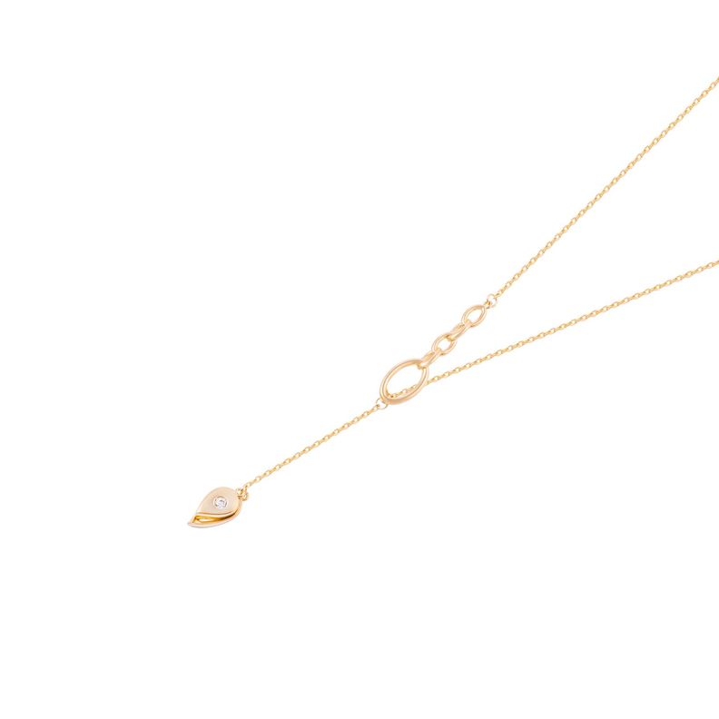 Collar de Oro 18kt Gota Circonita-0