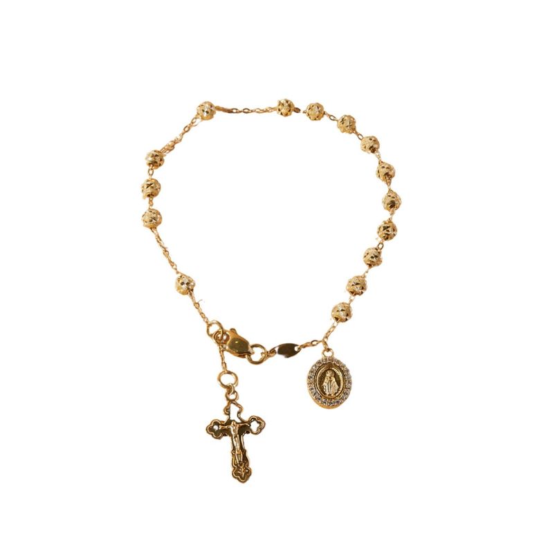 Pulsera de Oro 18kt Denario Satinado-0