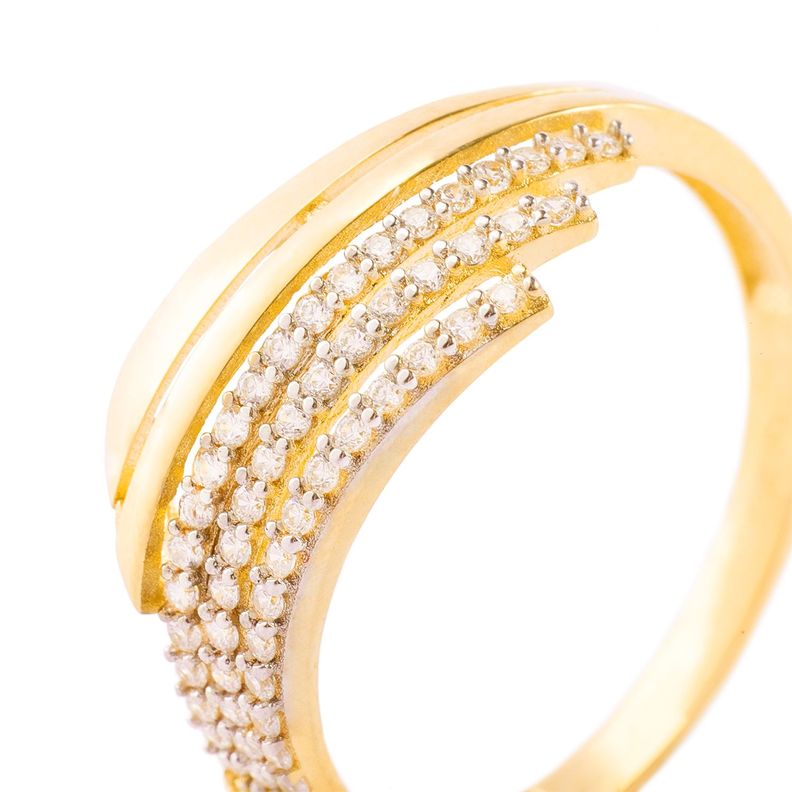 Anillos de Oro 18kt Modelo 5 líneas Circón-1