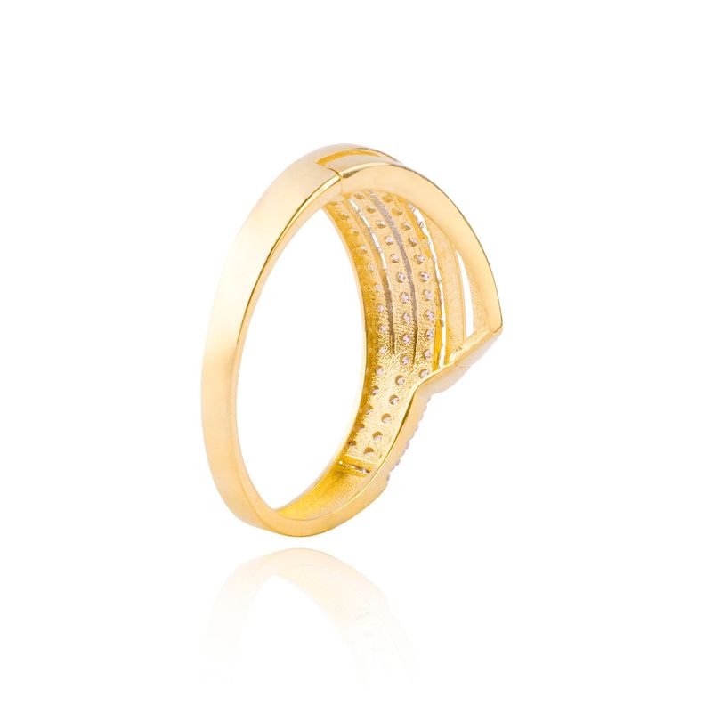 Anillos de Oro 18kt Modelo 5 líneas Circón-2