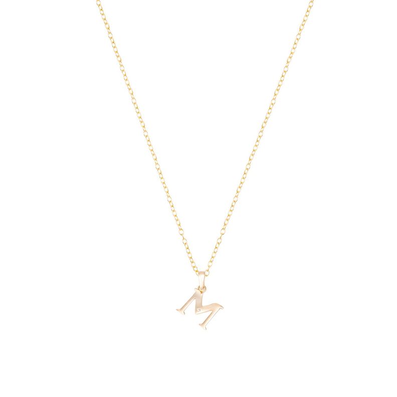 Collar de Oro de 18kt Circonitas letra M-2