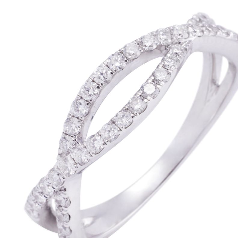 Anillo Compromiso de Oro de 18kt Eslabones 41 puntos de diamante-1