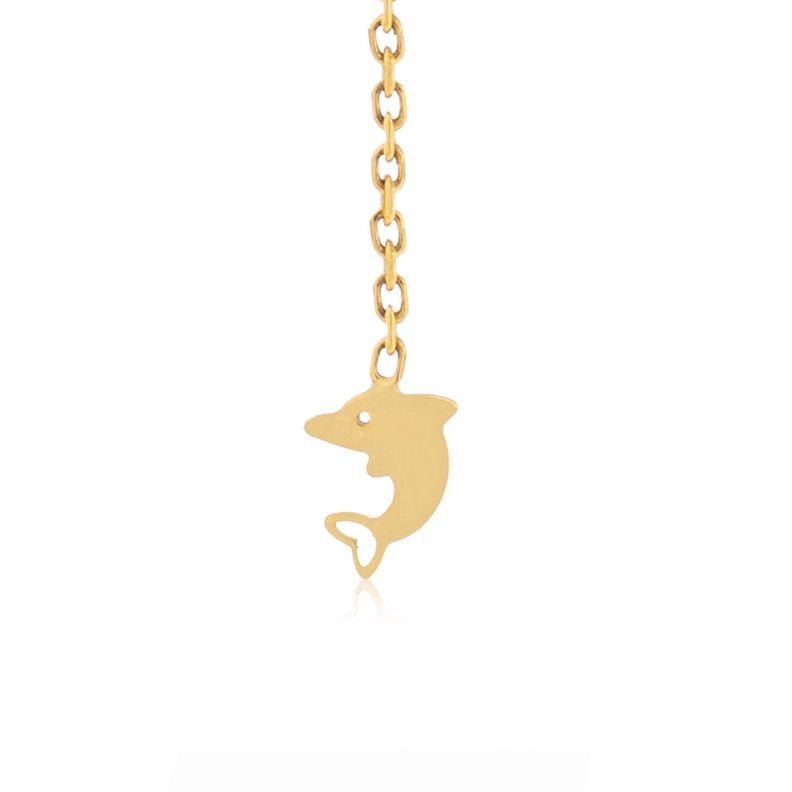 Aros de Oro 18kt Delfin de Colgante-2