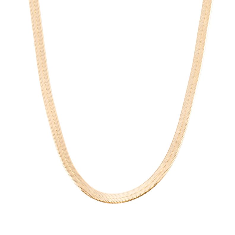 Collar Plata Esterlina 925 Cinta Gruesa Bañado en Oro 14kt-0