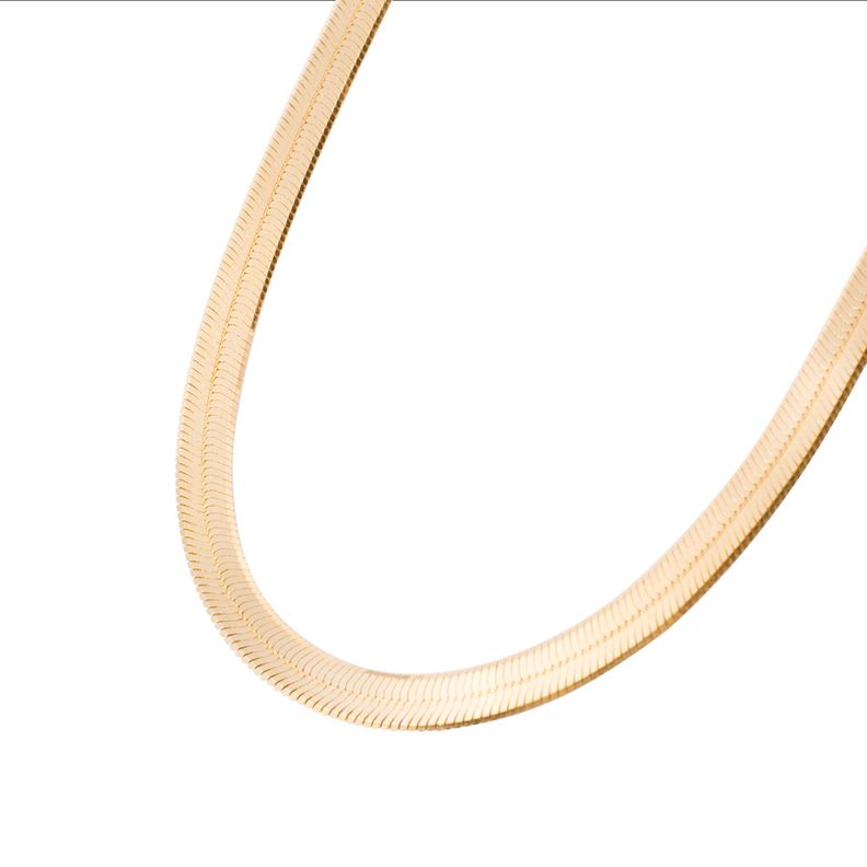 Collar Plata Esterlina 925 Cinta Gruesa Bañado en Oro 14kt-2
