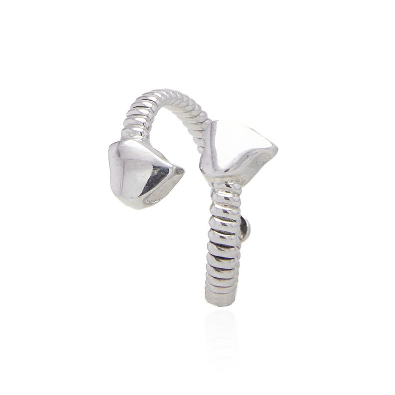 Anillo de Plata Esterlina 925 Abierto Doble Corazon-1