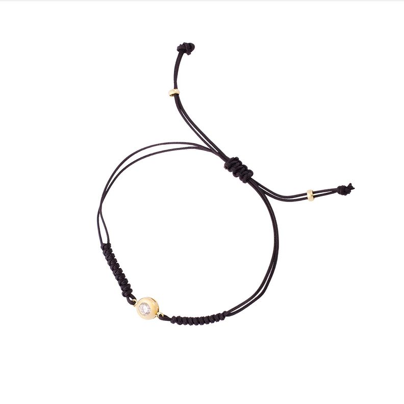 Pulsera de Oro 9kt Punto de Luz Ajustable-0