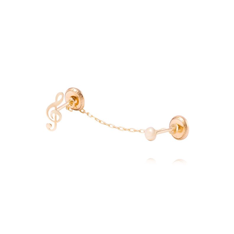 Piercing de Oro de 9kt Nota musical con colgante-0