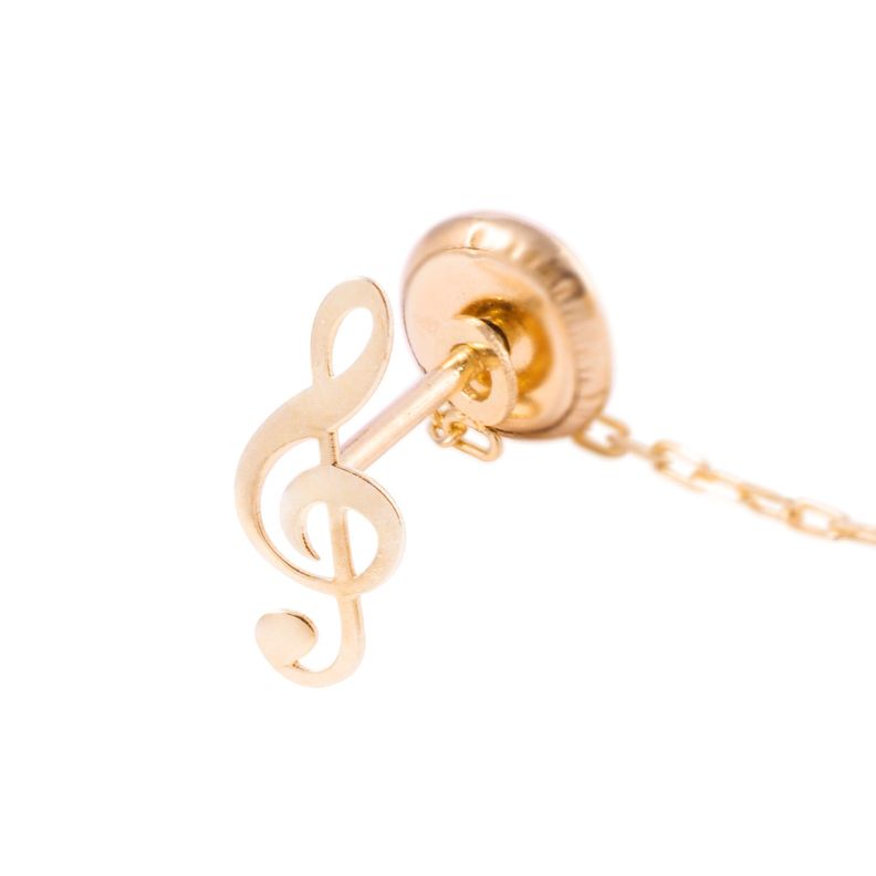 Piercing de Oro de 9kt Nota musical con colgante-1