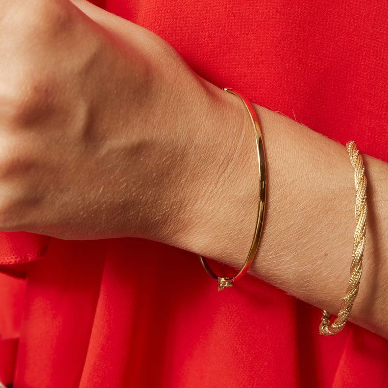 Pulsera de Oro 18kt Esclava Tipo Delgada-3