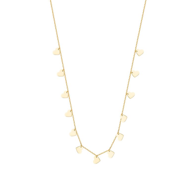 Collar Oro Amarillo 18kt Modelo Corazones en Cadeneta-0