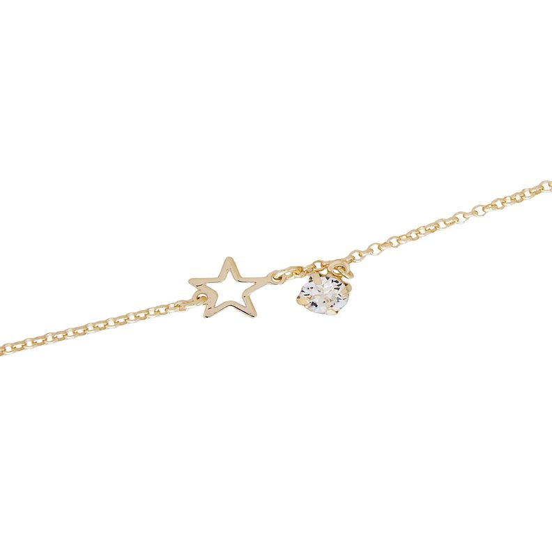 Pulsera Plata Esterlina 925 Estrella Revestido Oro 18kt-1