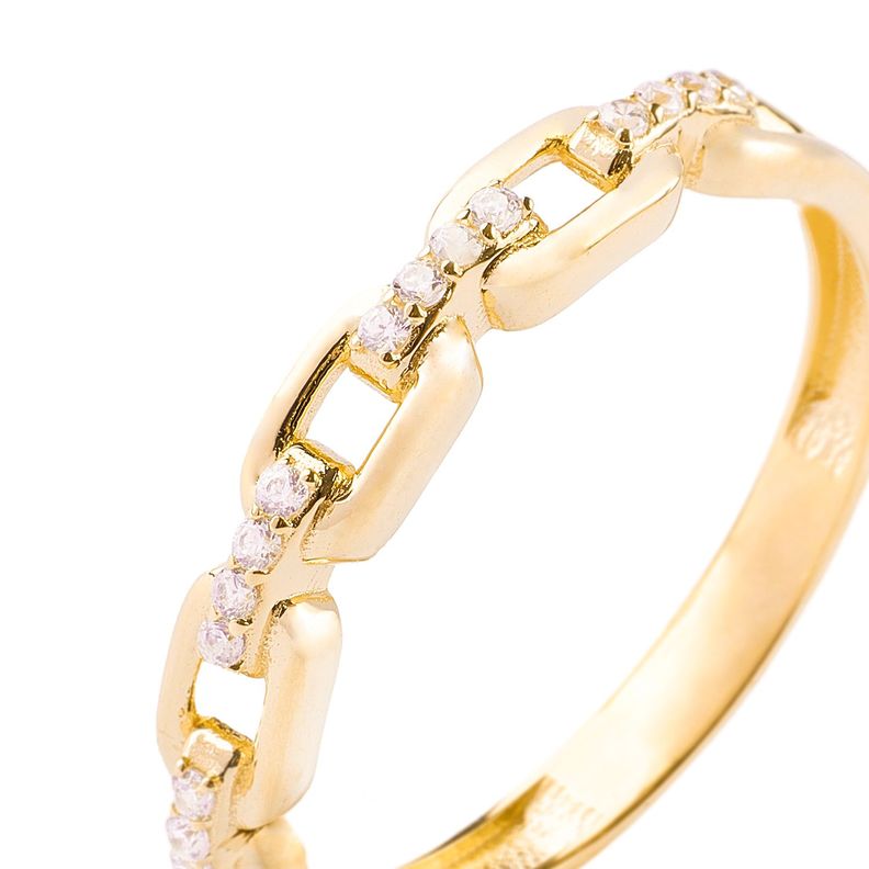Anillo de Oro 18kt Cadena en Circon-1