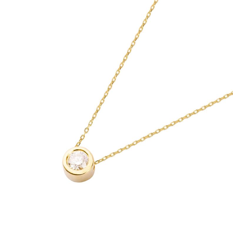Collar Oro Amarillo 18kt Diamantes Punto de Luz 10 Pts-0