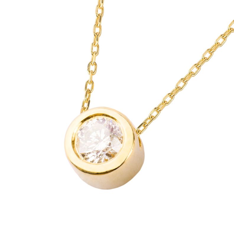 Collar Oro Amarillo 18kt Diamantes Punto de Luz 10 Pts-1