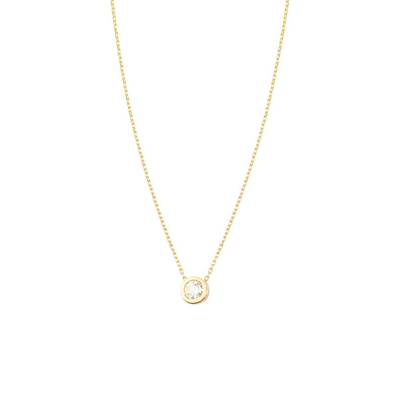 Collar Oro Amarillo 18kt Diamantes Punto de Luz 10 Pts-2