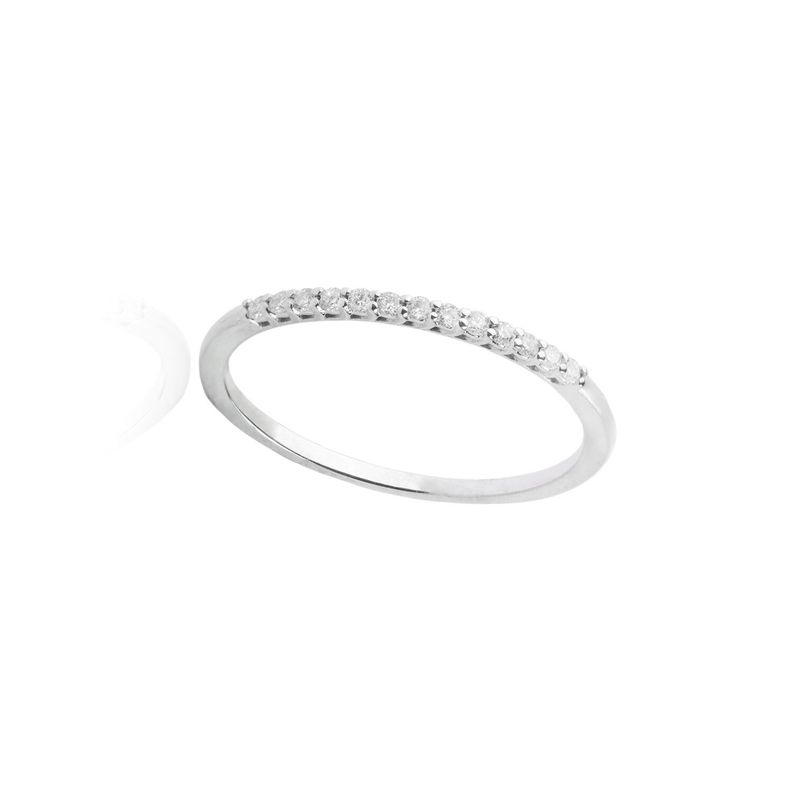 Anillo Oro Blanco 18kt Diamantes 12Pts Medio Cintillo-2