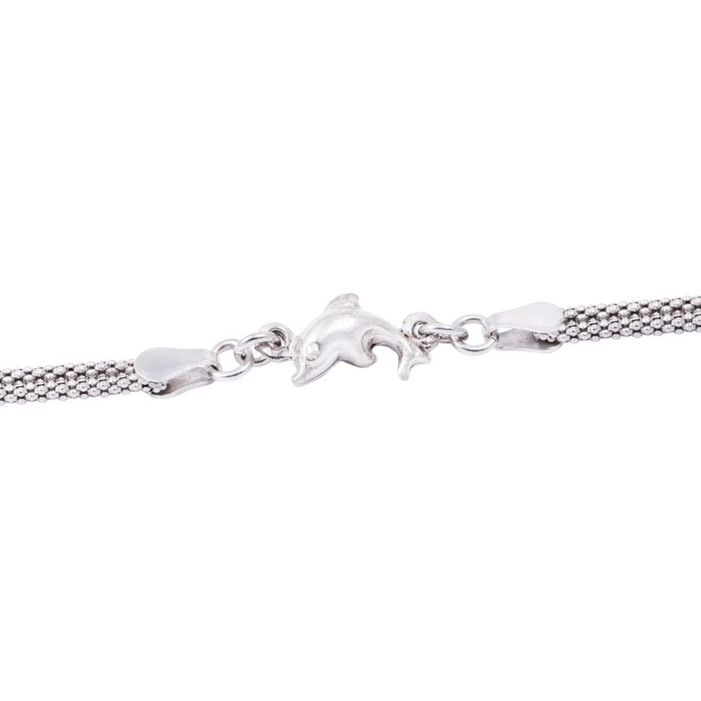 Pulsera de Plata Esterlina 925 Amuleto de Delfín-1