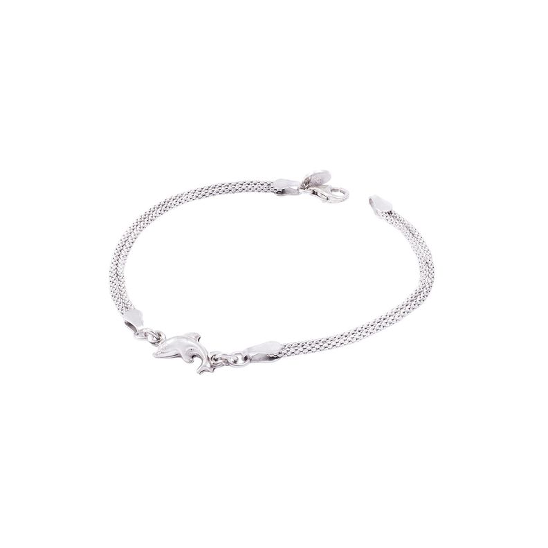 Pulsera de Plata Esterlina 925 Amuleto de Delfín-2