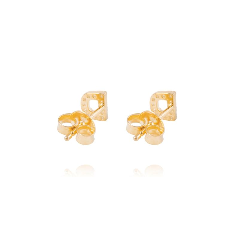 Aros de Plata Esterlina 925 Letra D Bañado en Oro 14kt-2