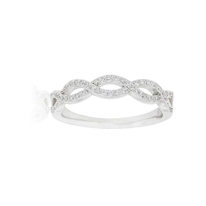 Anillo de Plata Esterlina 925 Infinito en Circonita-2