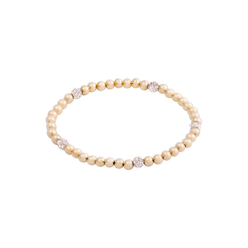 Pulsera de Plata Esterlina 925 White Sparkle Bañado en Oro 14kt-0