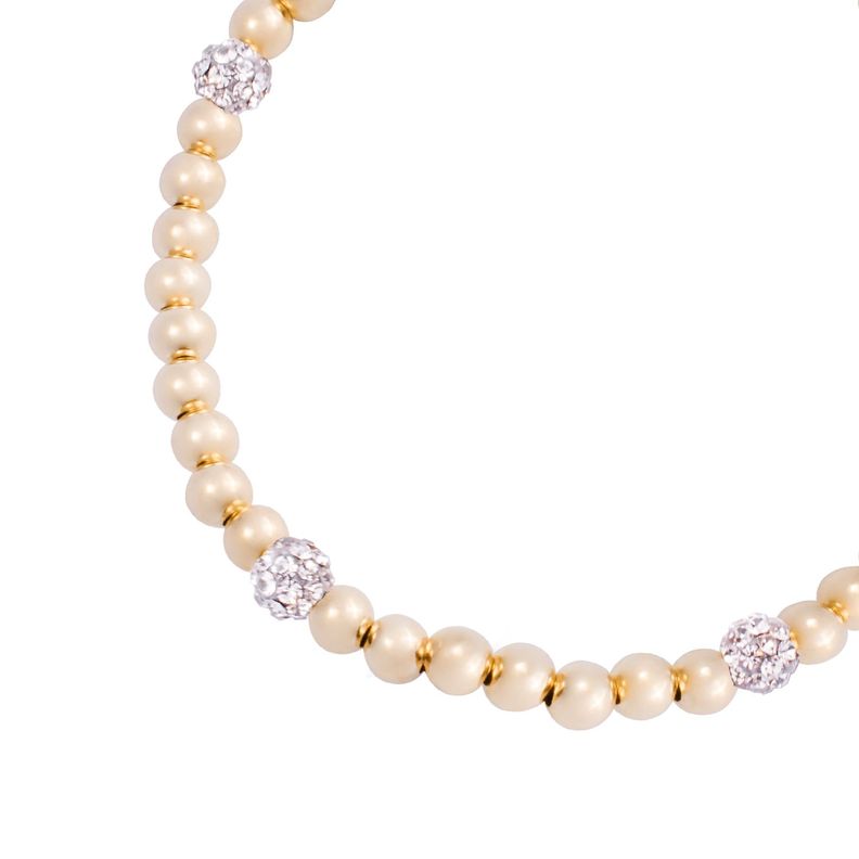 Pulsera de Plata Esterlina 925 White Sparkle Bañado en Oro 14kt-1