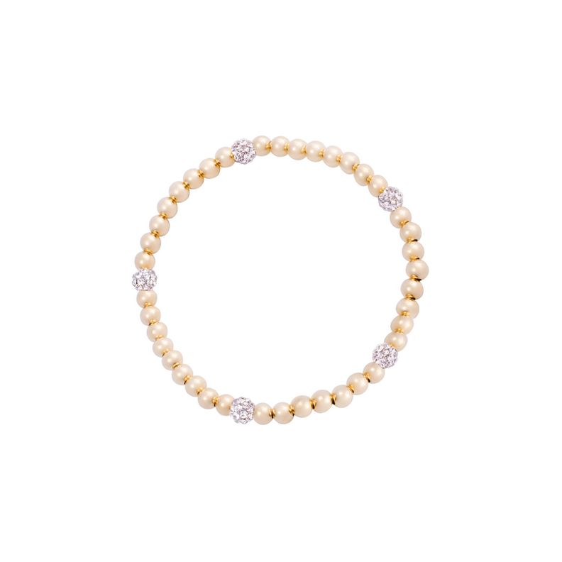 Pulsera de Plata Esterlina 925 White Sparkle Bañado en Oro 14kt-2