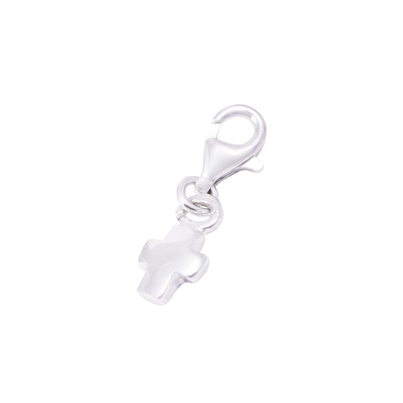 Colgante de Plata Esterlina 925 con Cruz y Mosquetón Ajustable-1